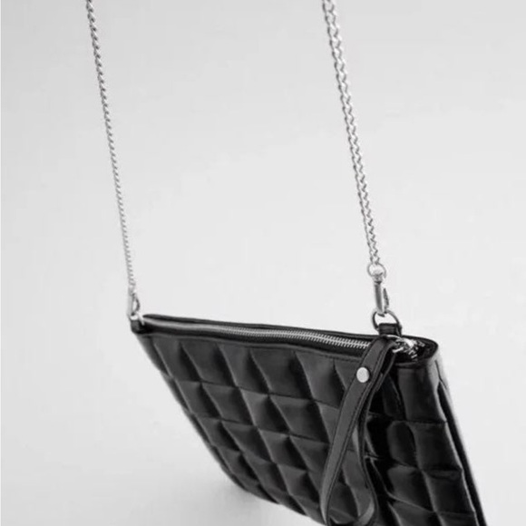 Zara NWT Black Quilted Clutch - Picture 4 of 14